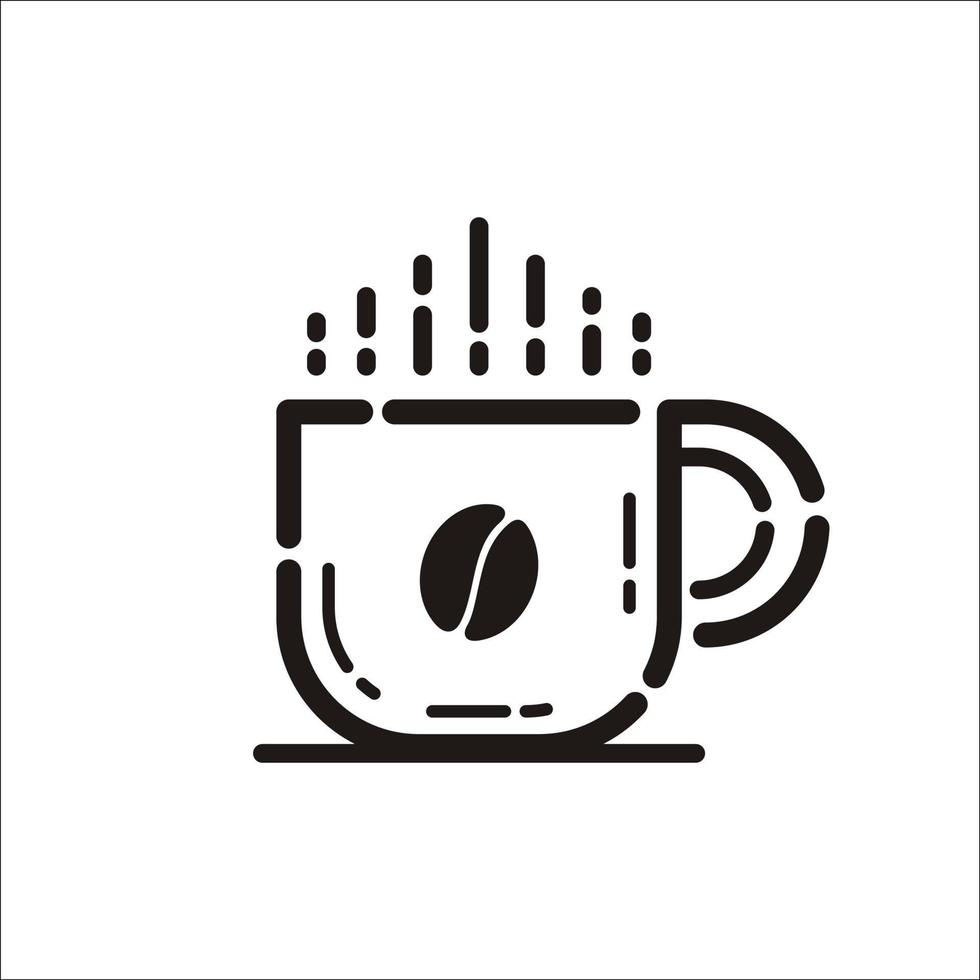 design de logotipo monoline de café, bom para cafeteria vetor