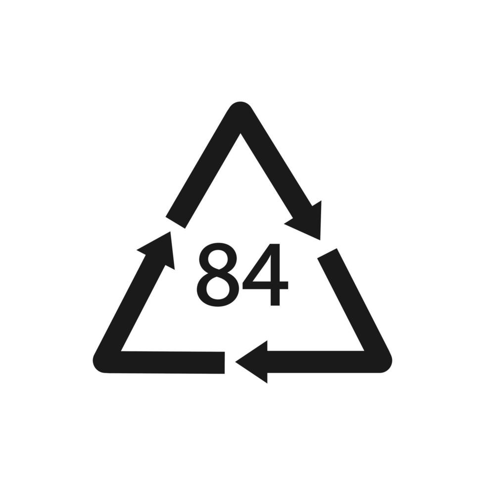 símbolo de reciclagem de compostos 84 c pap. ilustração vetorial vetor