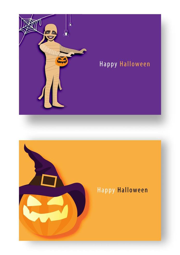 feliz festa de halloween com personagem de desenho animado em traje de halloween. ilustração em vetor design ícone plano.