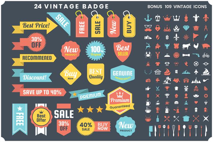 Vintage Retro Vector Logo para banner