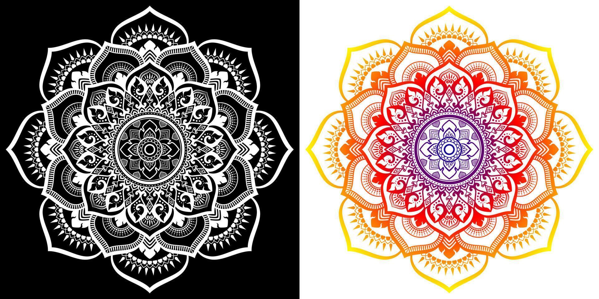 padrão de arte tailandesa aplicada em estilo mandala. vetor