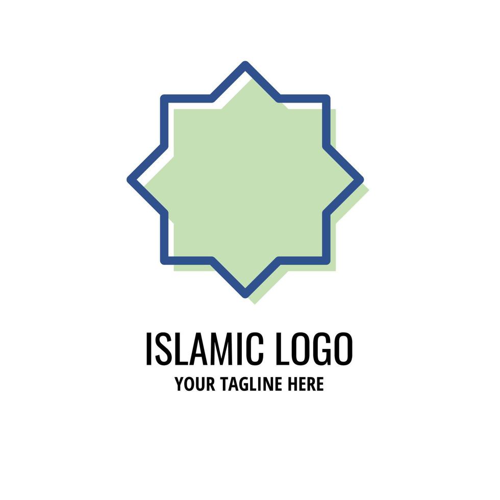 modelo de logotipo islâmico simples. estilo de cor linear vetor