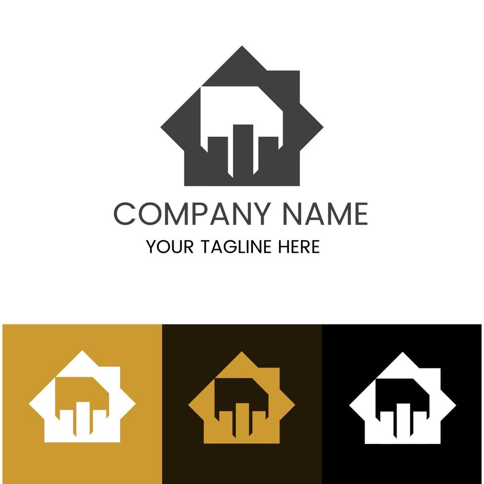 logotipo da empresa imobiliária e residencial. com um conceito de logotipo simples e moderno vetor