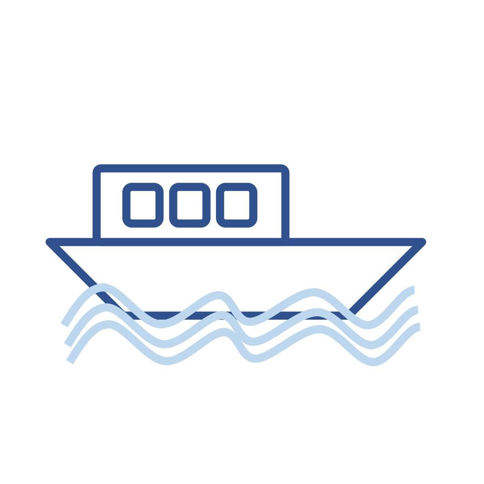 ícone da linha de cores do vetor do navio marinho. para infográficos, sites, mídia móvel e impressa