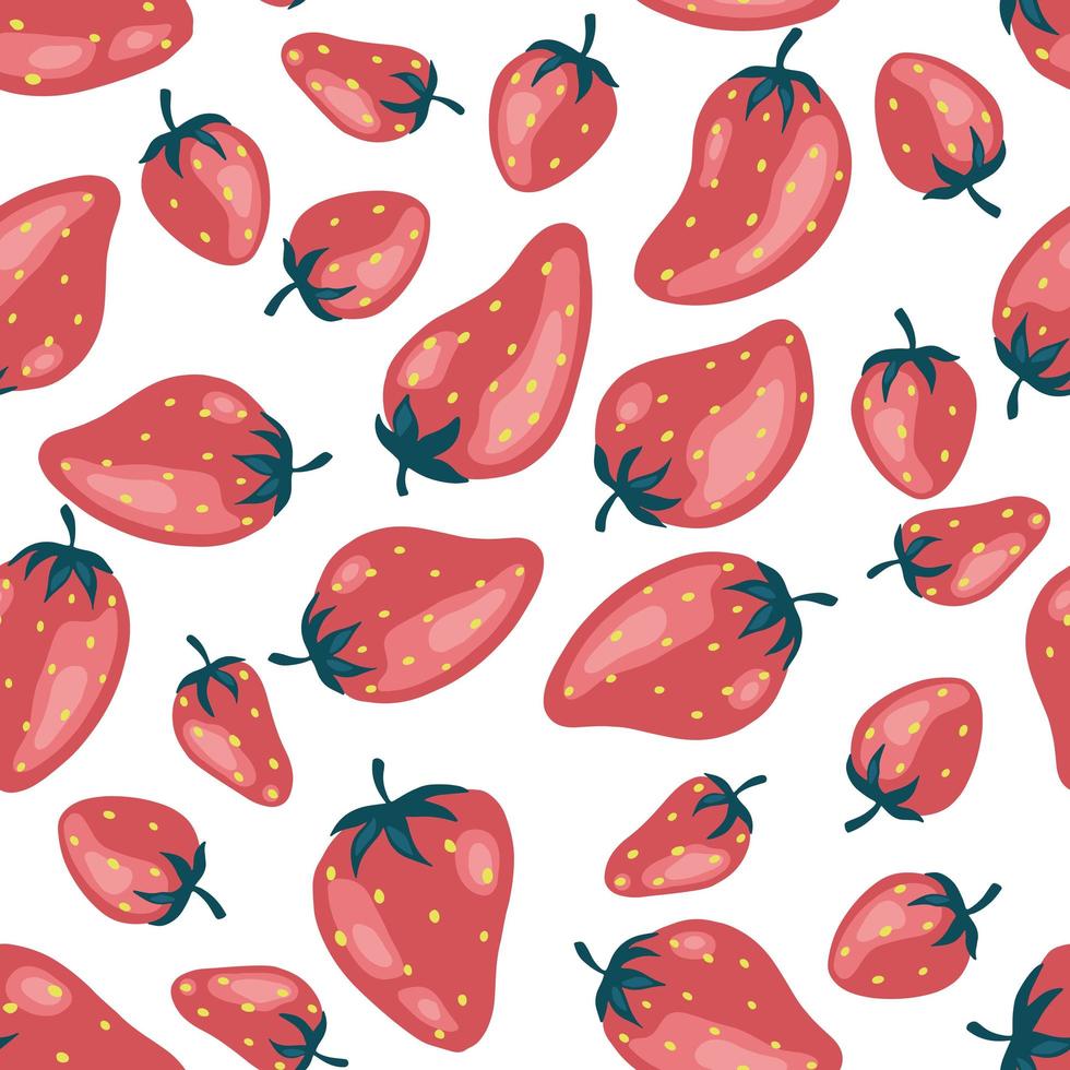 sem costura padrão de fundo morango fresco. usado para revista, livro, cartão, capa de menu, páginas da web. vetor