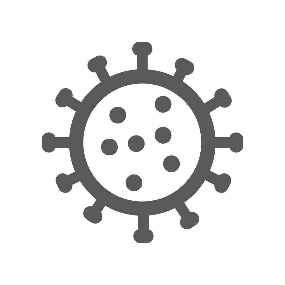 ícone de vetor de vírus corona em fundo branco.