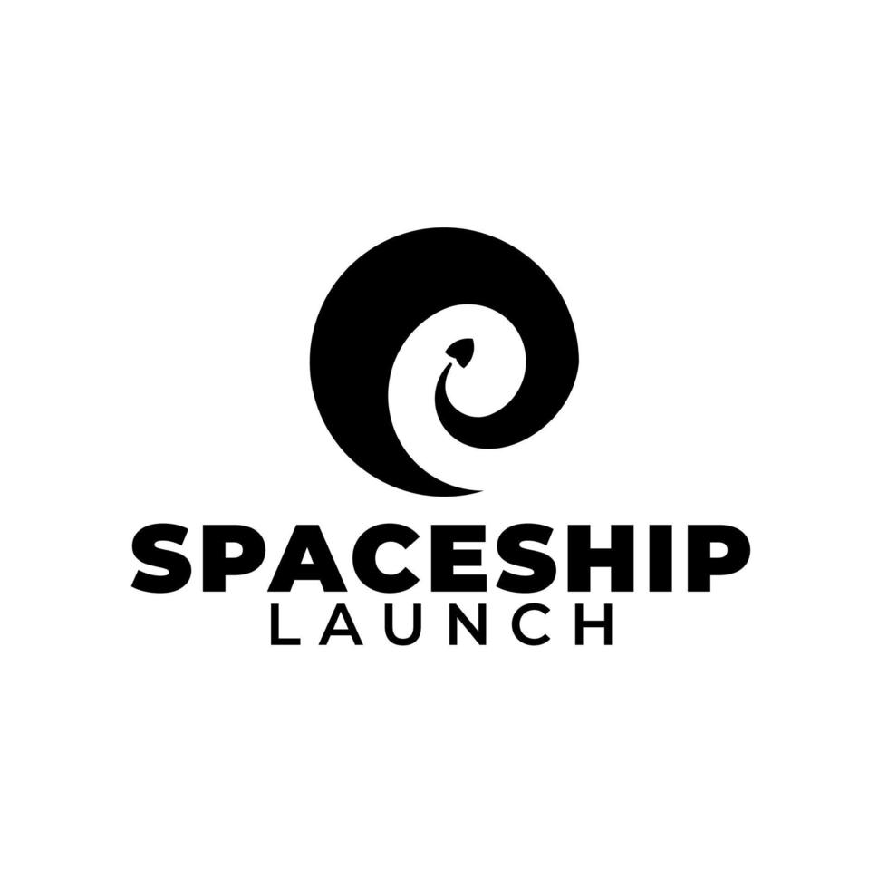 redemoinho ilustração em vetor conceito de logotipo de lançamento de nave espacial