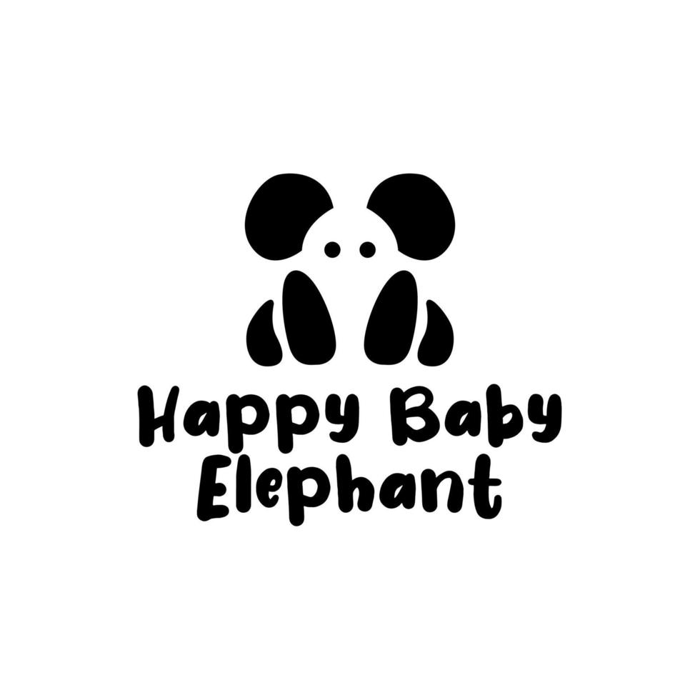 ilustração em vetor conceito de logotipo de elefante bebê feliz abstrato