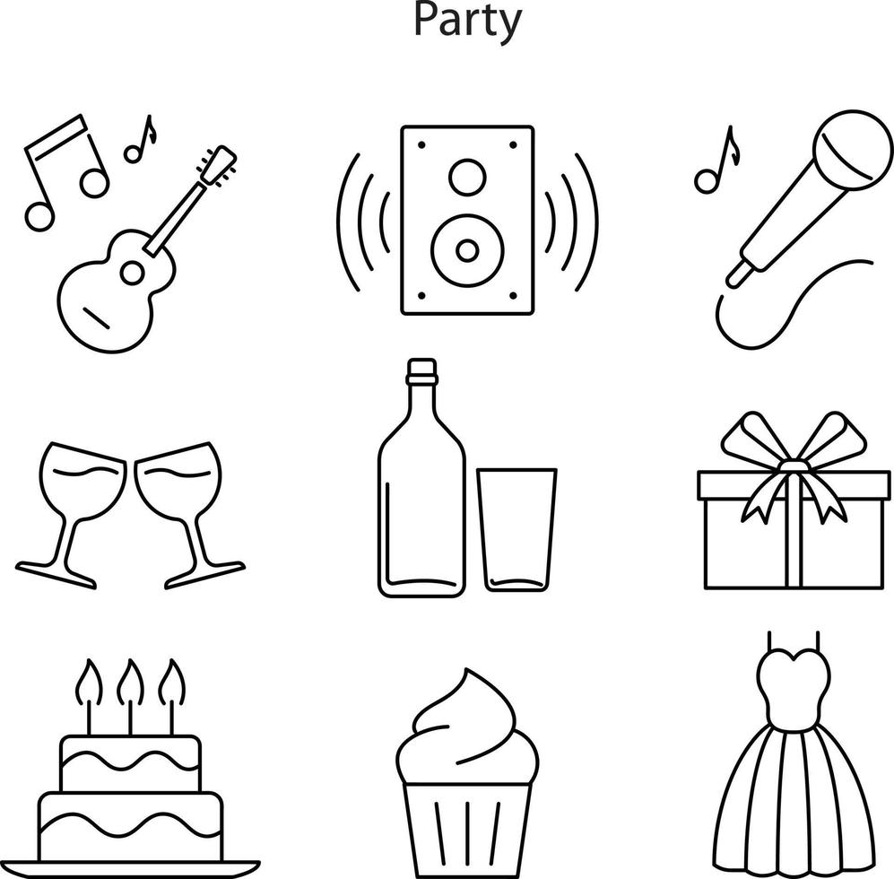 ícone de festa isolado no fundo branco da coleção de celebração. ícone de festa símbolo de festa na moda e moderna para logotipo, web, app, ui. sinal simples de ícone de festa. vetor
