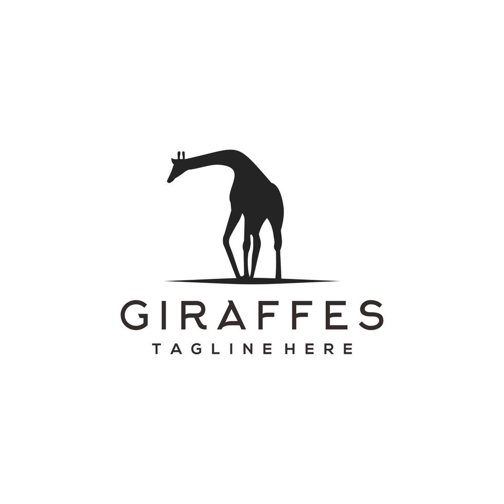 silhueta de girafas design de logotipo de vetor