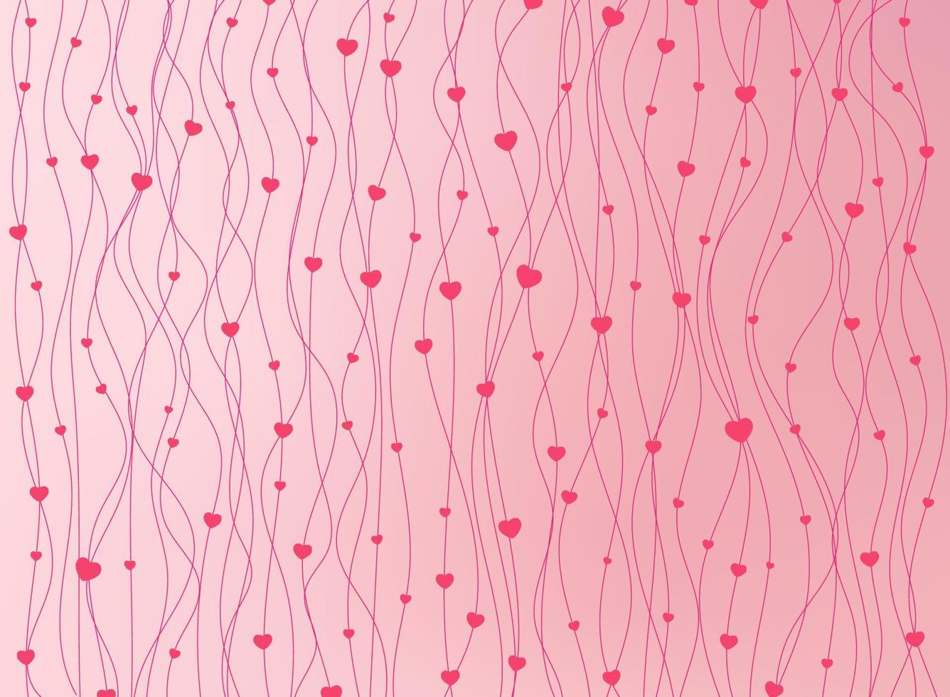 feliz Dia dos namorados. linha ondulada rosa de listras verticais com fundo e textura de corações. vetor