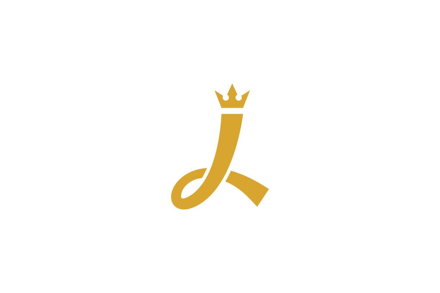 logotipo elegante da letra j rei, luxo dourado premium, gráfico vetorial vetor