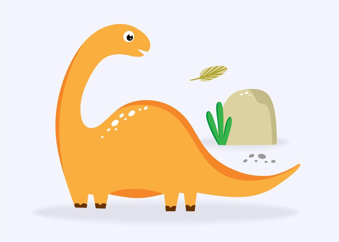 engraçado dinossauro fofo laranja sobre um fundo claro. para têxteis, papel de embalagem, cartazes, fundos, decoração de festas infantis. ilustração vetorial vetor