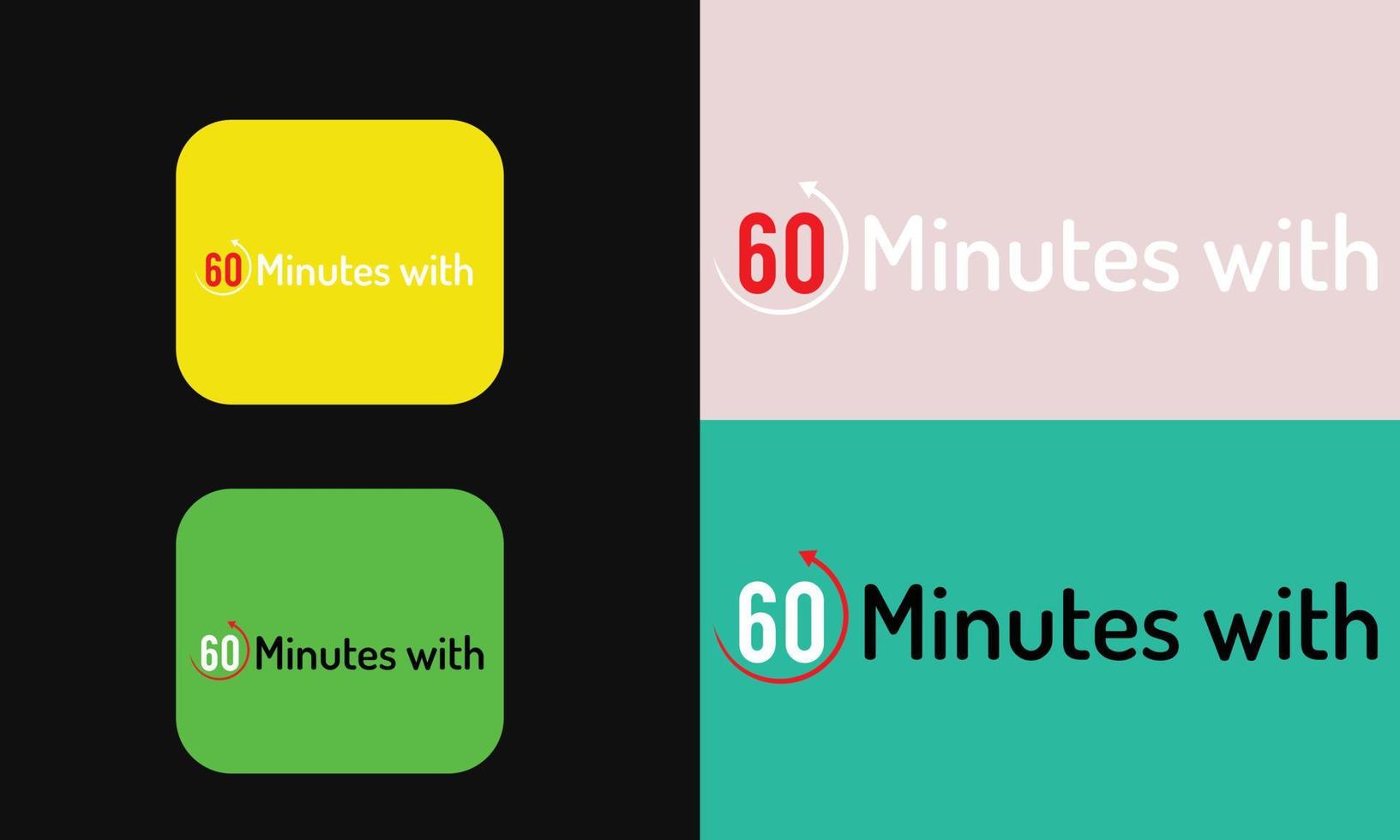 60 minutos com design de logotipo simples e criativo vetor