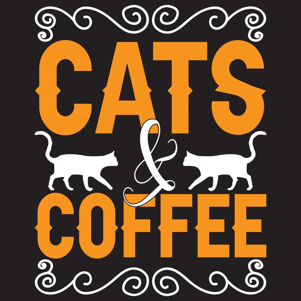 gatos e café vetor