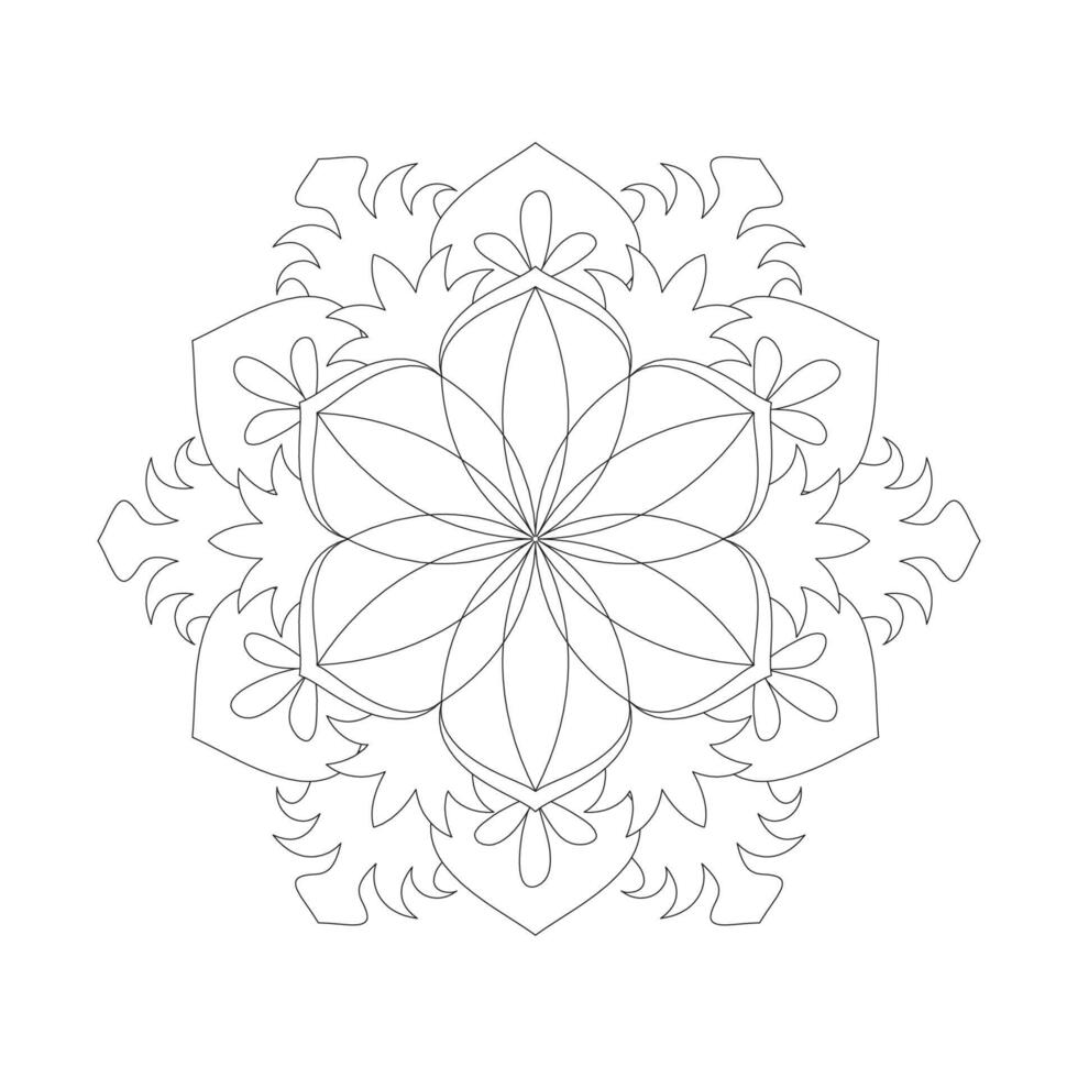 mandala floral facilmente editável e redimensionável vetor