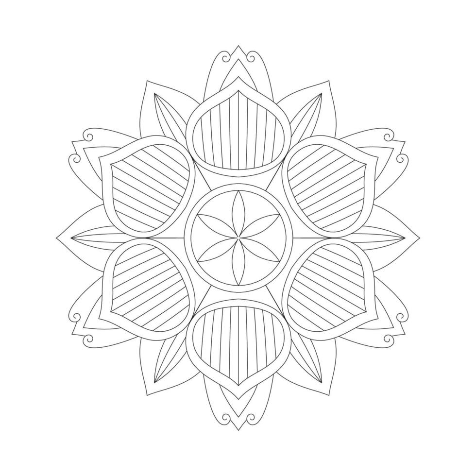 mandala floral facilmente editável e redimensionável vetor