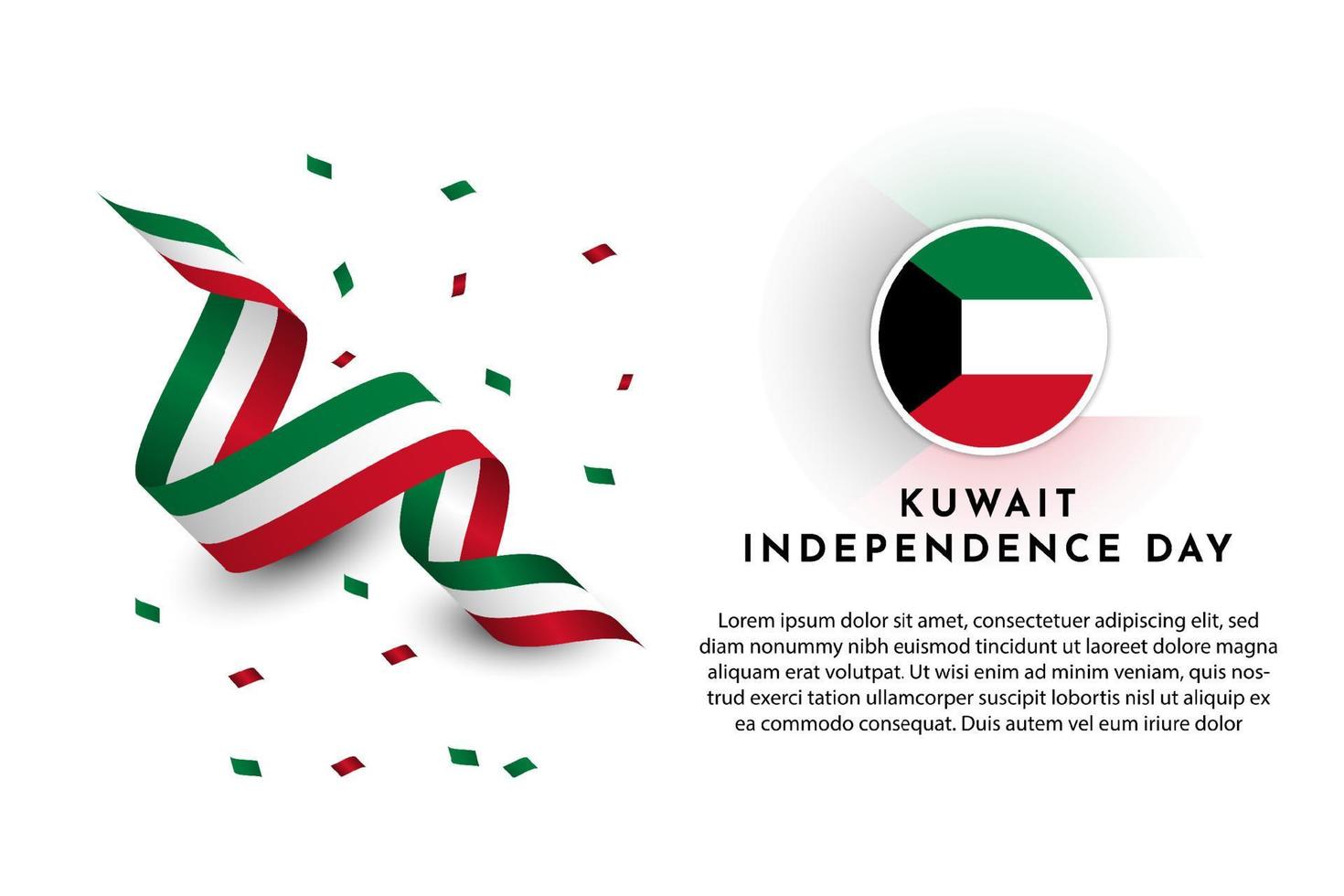 design de modelo de plano de fundo do dia da independência do kuwait vetor