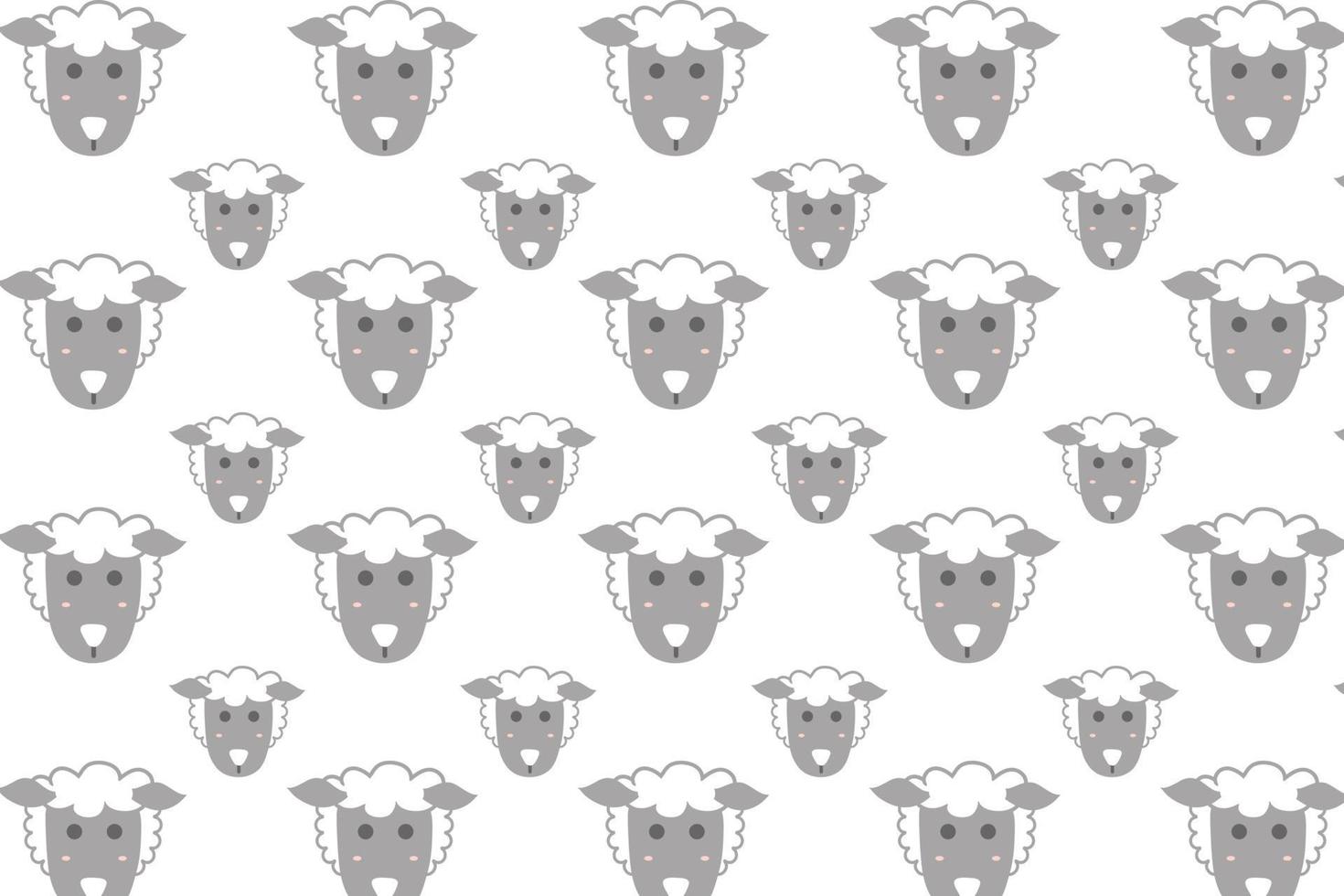 fundo de padrão de cabeça de ovelha plana vetor