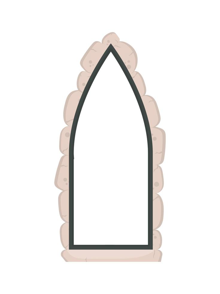 arco retangular de pedra de vetor isolado no fundo branco. elementos para o design de jogos ou casas.