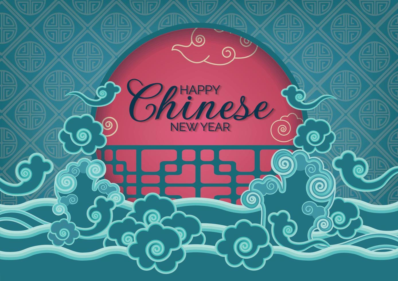 lindo vetor de fundo oriental para banner de ano novo chinês