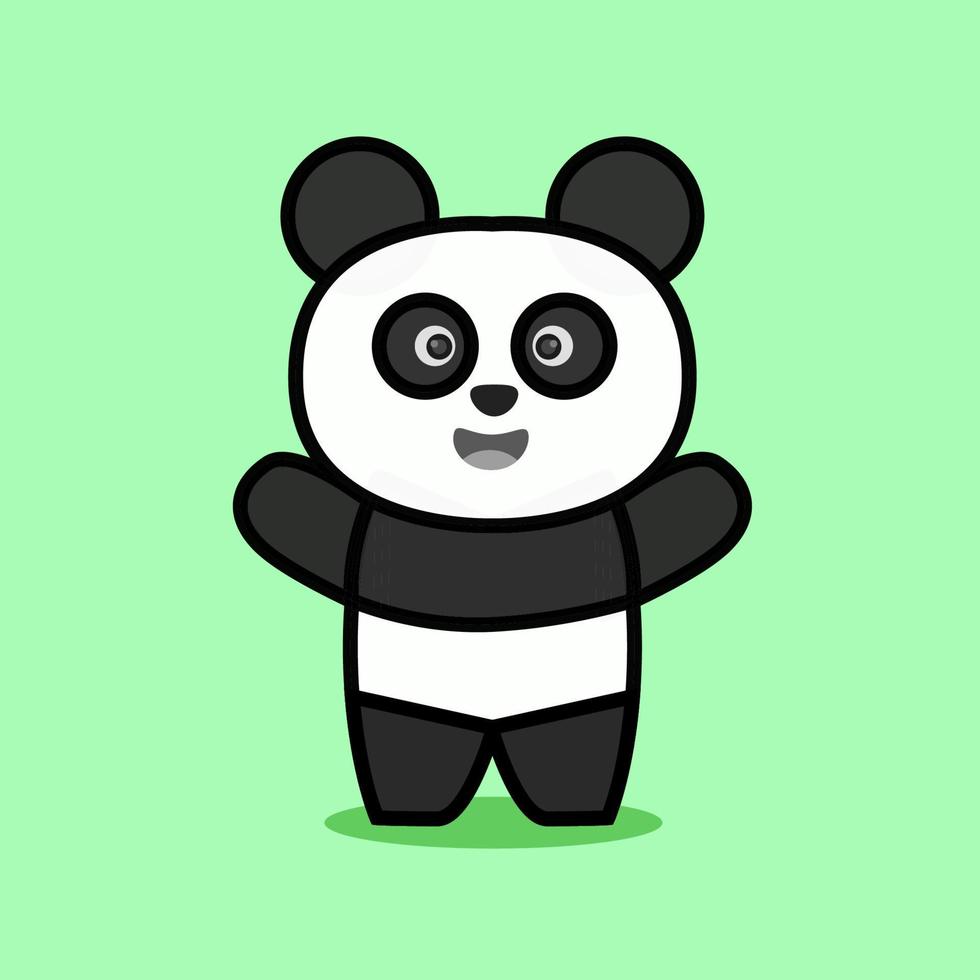 design de ilustração dos desenhos animados de panda bonito. desenhos para adesivos. vetor