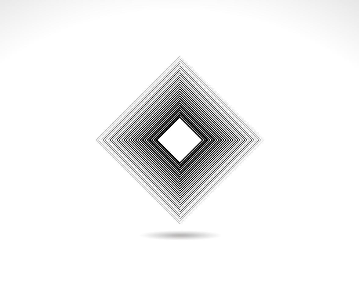 logotipo quadrado. ícone de linha geométrica vetor
