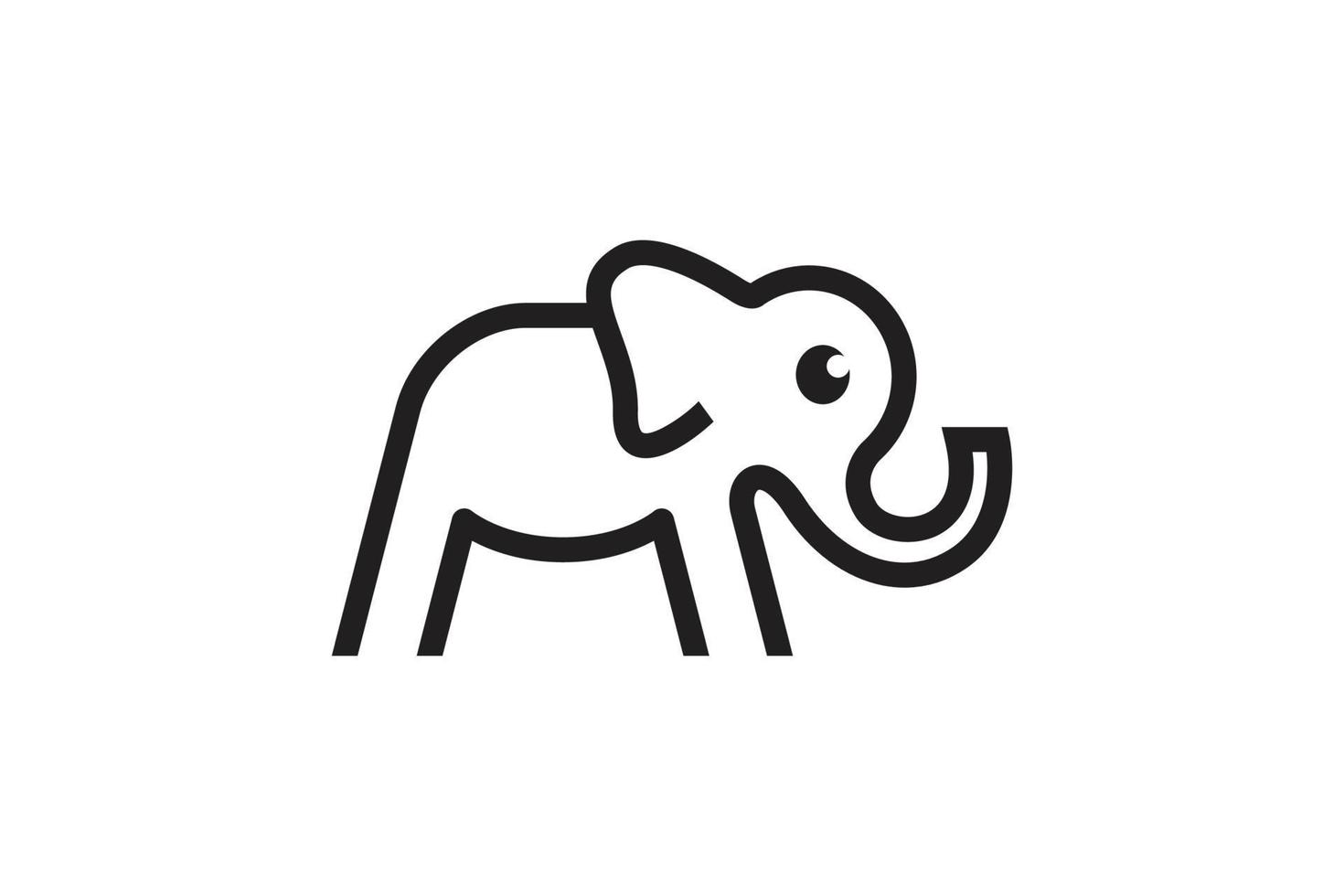 m logotipo de letra de elefante, gráfico de vetor de design de estilo monograma