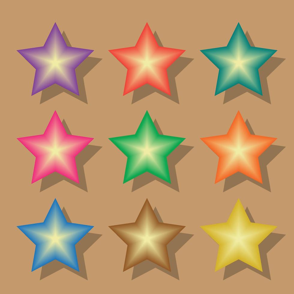 gráfico de design de elemento de coleção de conjunto de ornamento de vetor estrela