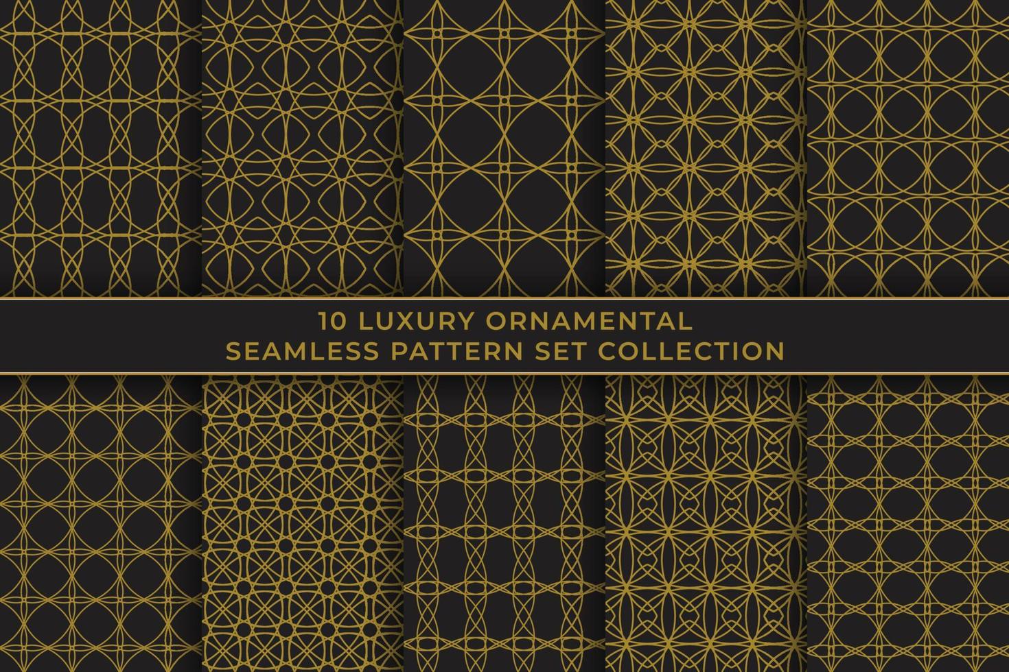 gráfico de vetor de coleção de conjunto de padrão sem costura de estilo islâmico de luxo