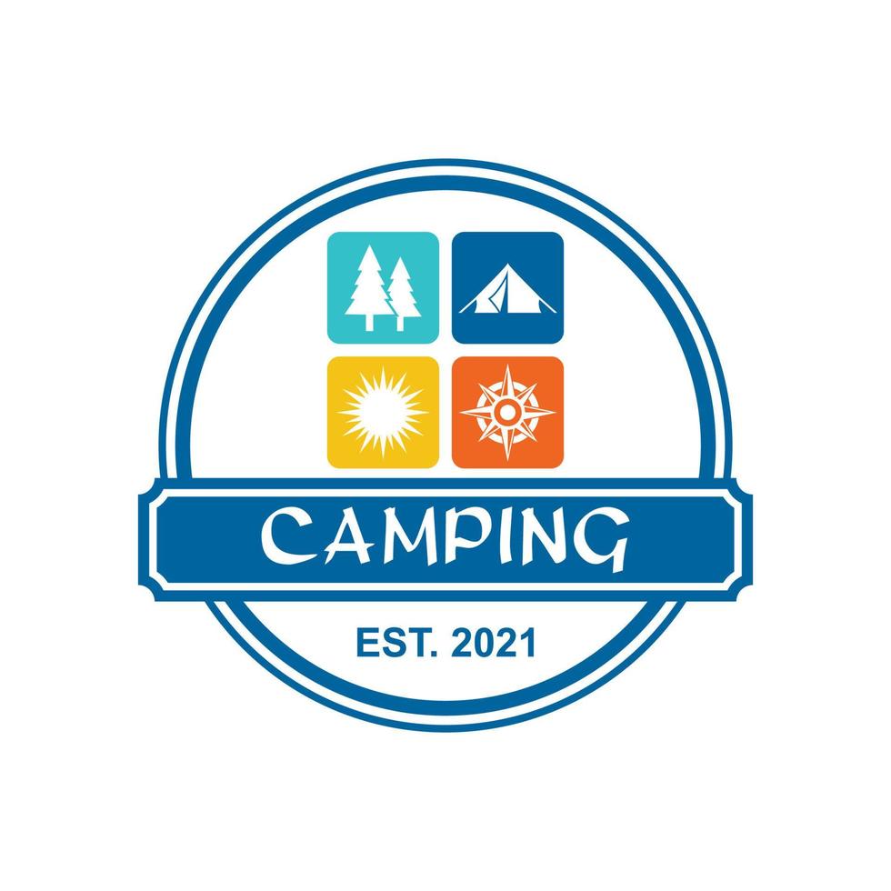 logotipo de acampamento, vetor de logotipo de aventura