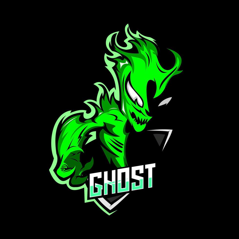 logotipo de mascote fantasma gamin vectorg, mascote de ilustração vetor