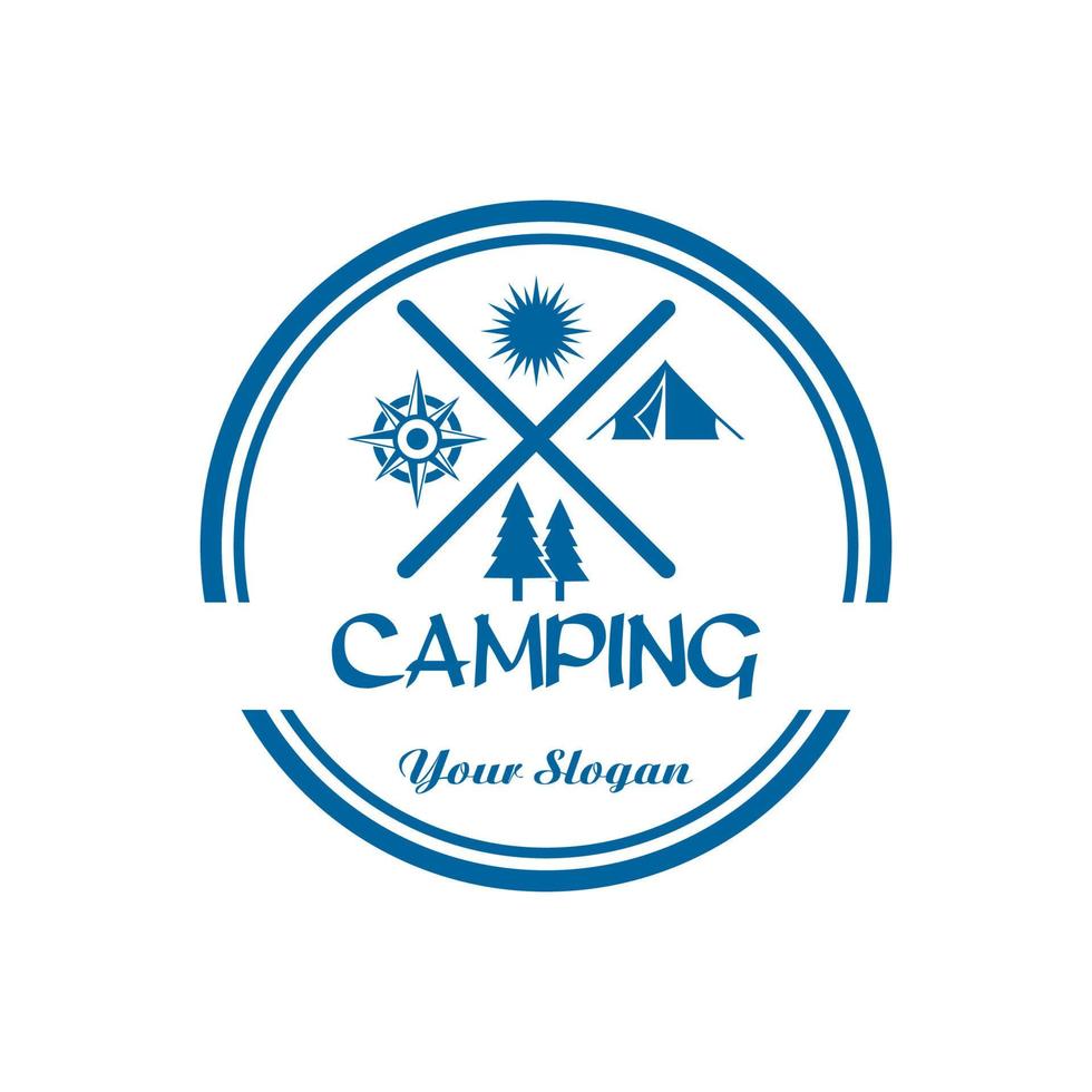 logotipo de acampamento, vetor de logotipo de aventura