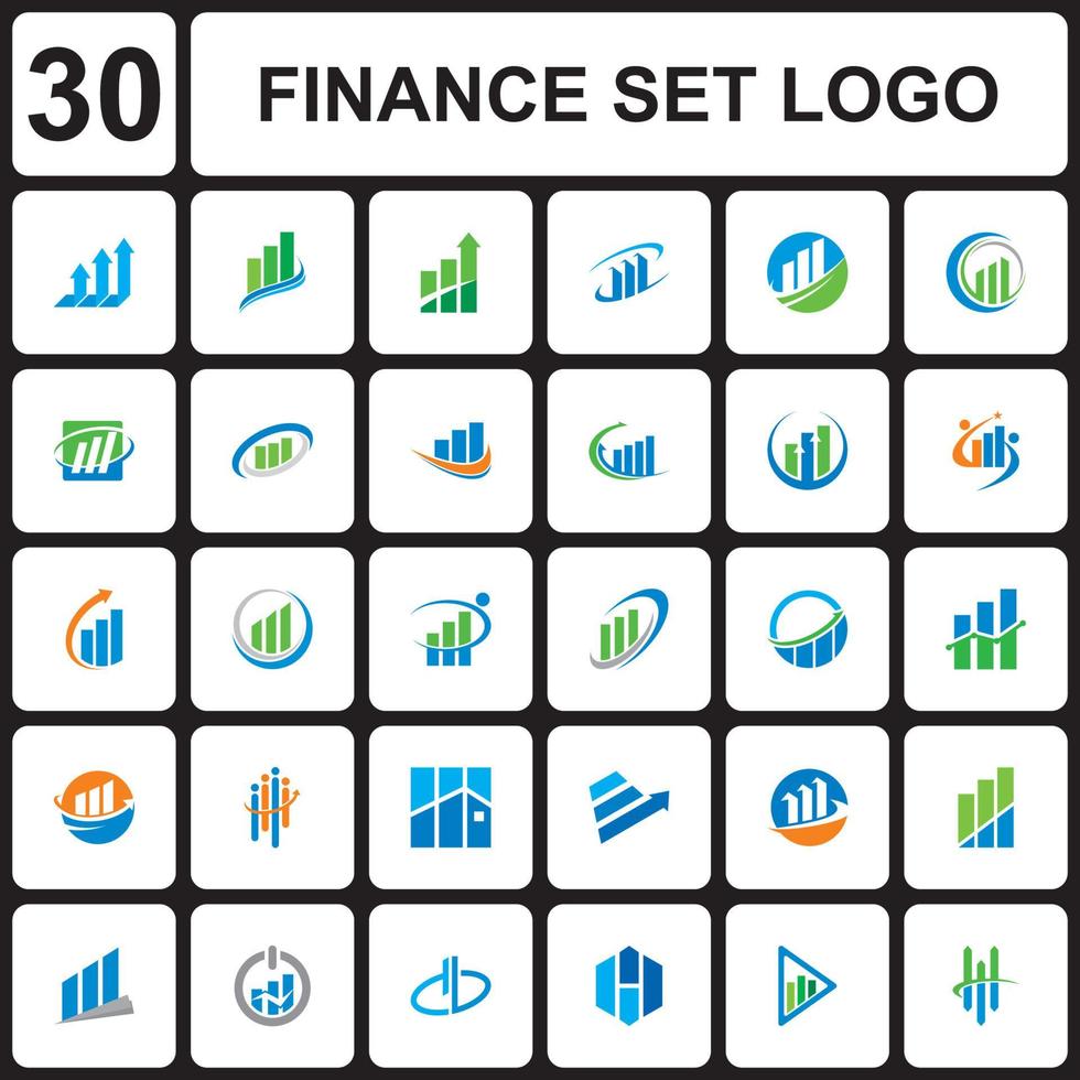 logotipo do conjunto financeiro, logotipo do conjunto de negócios vetor