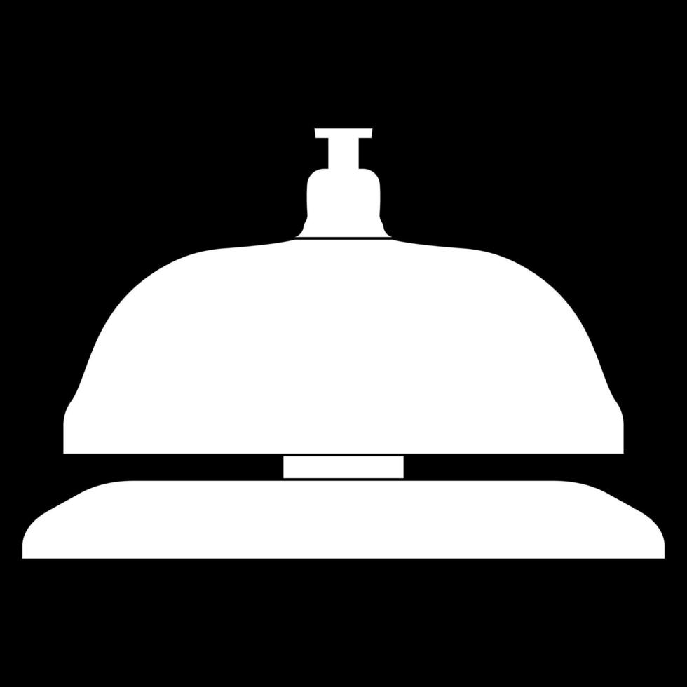 cor branca do ícone do sino de recepção vetor