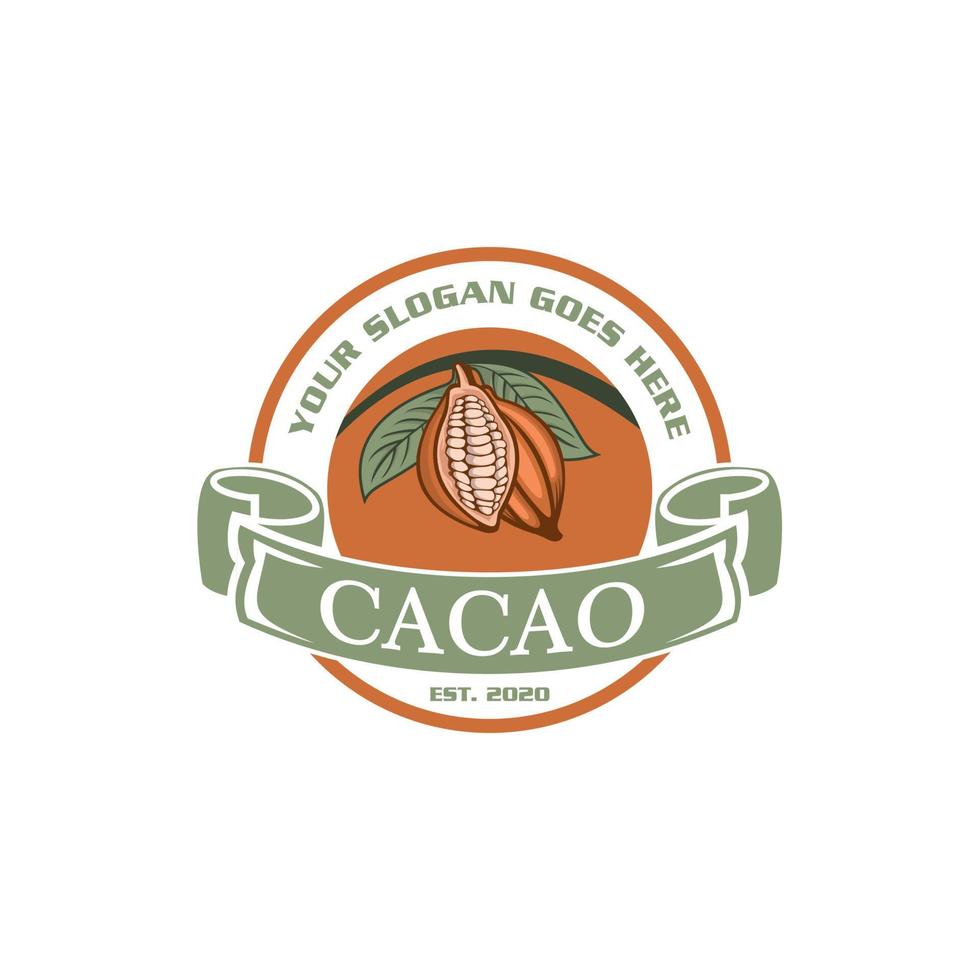 logotipo de cacau, vetor de logotipo de cacau