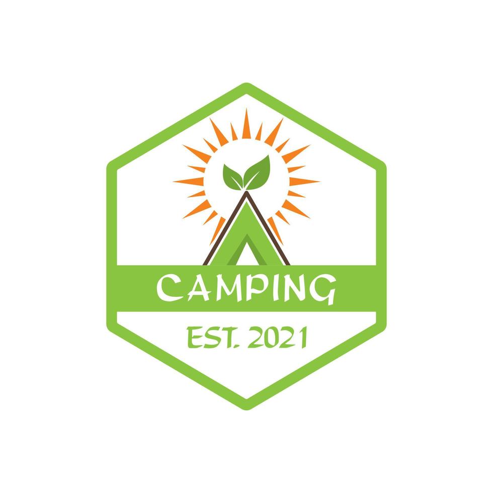 logotipo de acampamento, vetor de logotipo de aventura