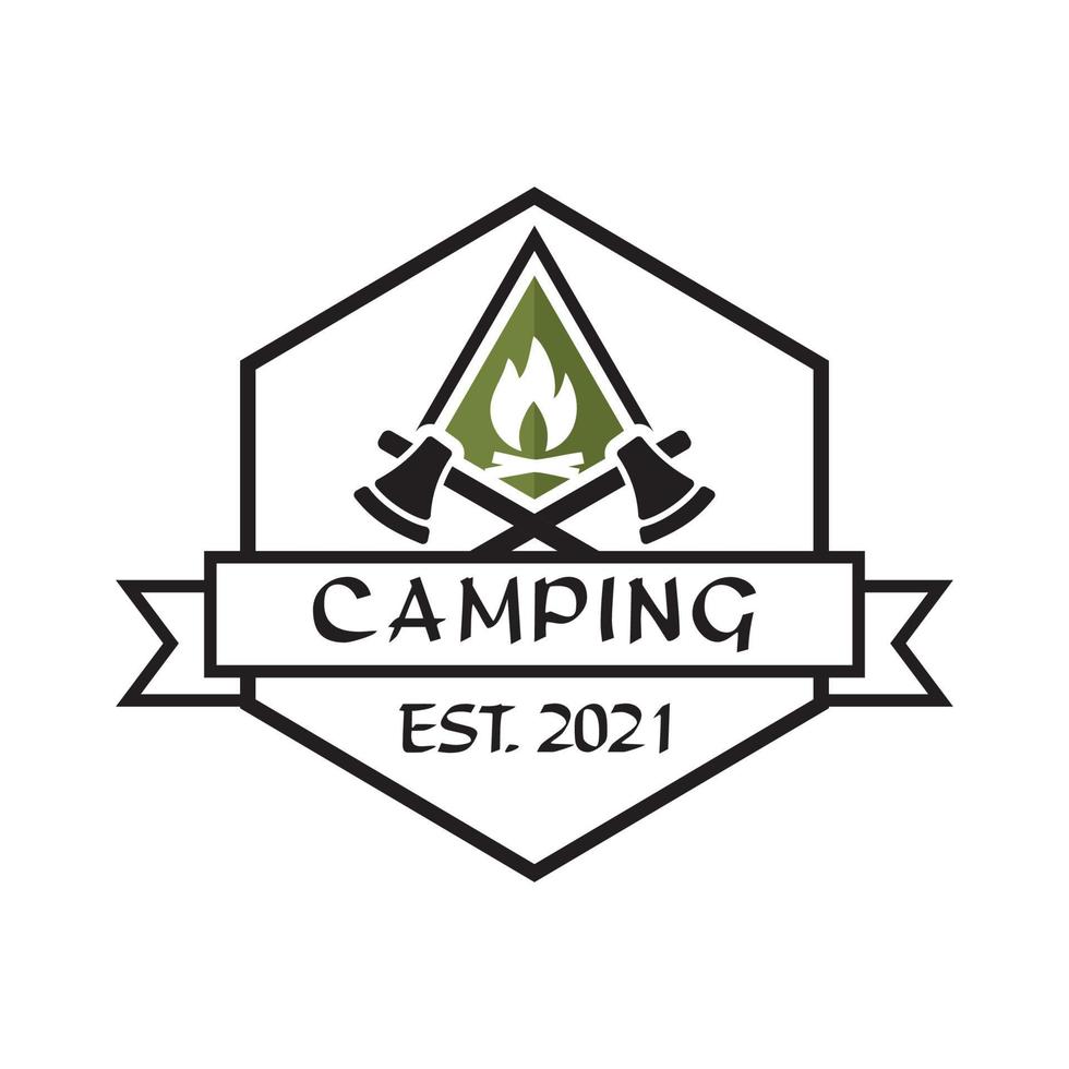 logotipo de acampamento, vetor de logotipo de aventura