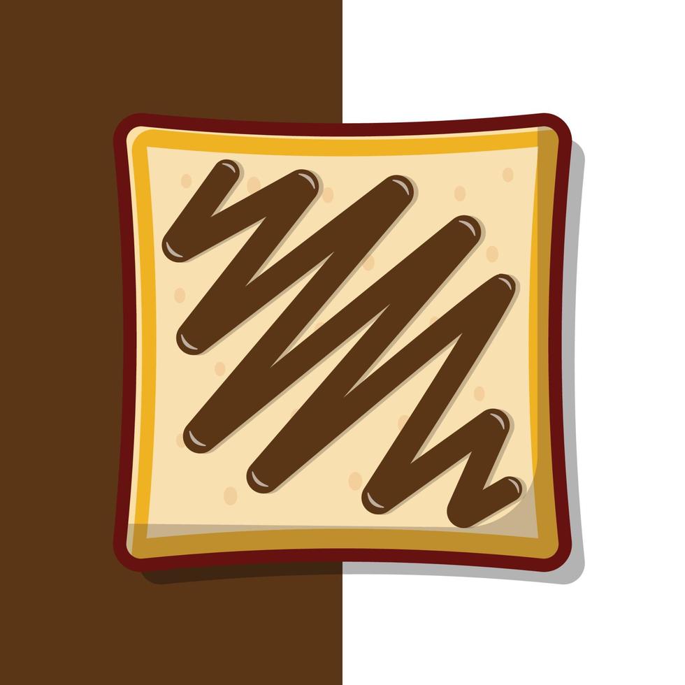 pão com ilustração vetorial de chocolate. estilo de desenho plano adequado para web, página de destino, banner, panfleto, adesivo, camiseta, cartão, ícone vetor