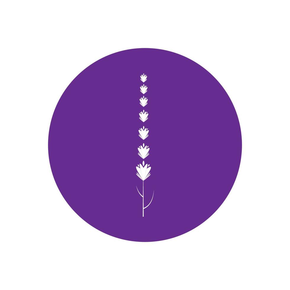 design plano de vetor de logotipo de flor de lavanda fresca