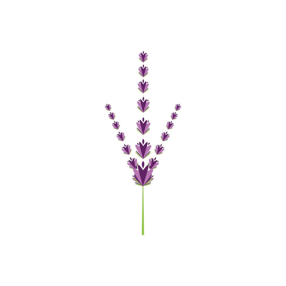 design plano de vetor de logotipo de flor de lavanda fresca