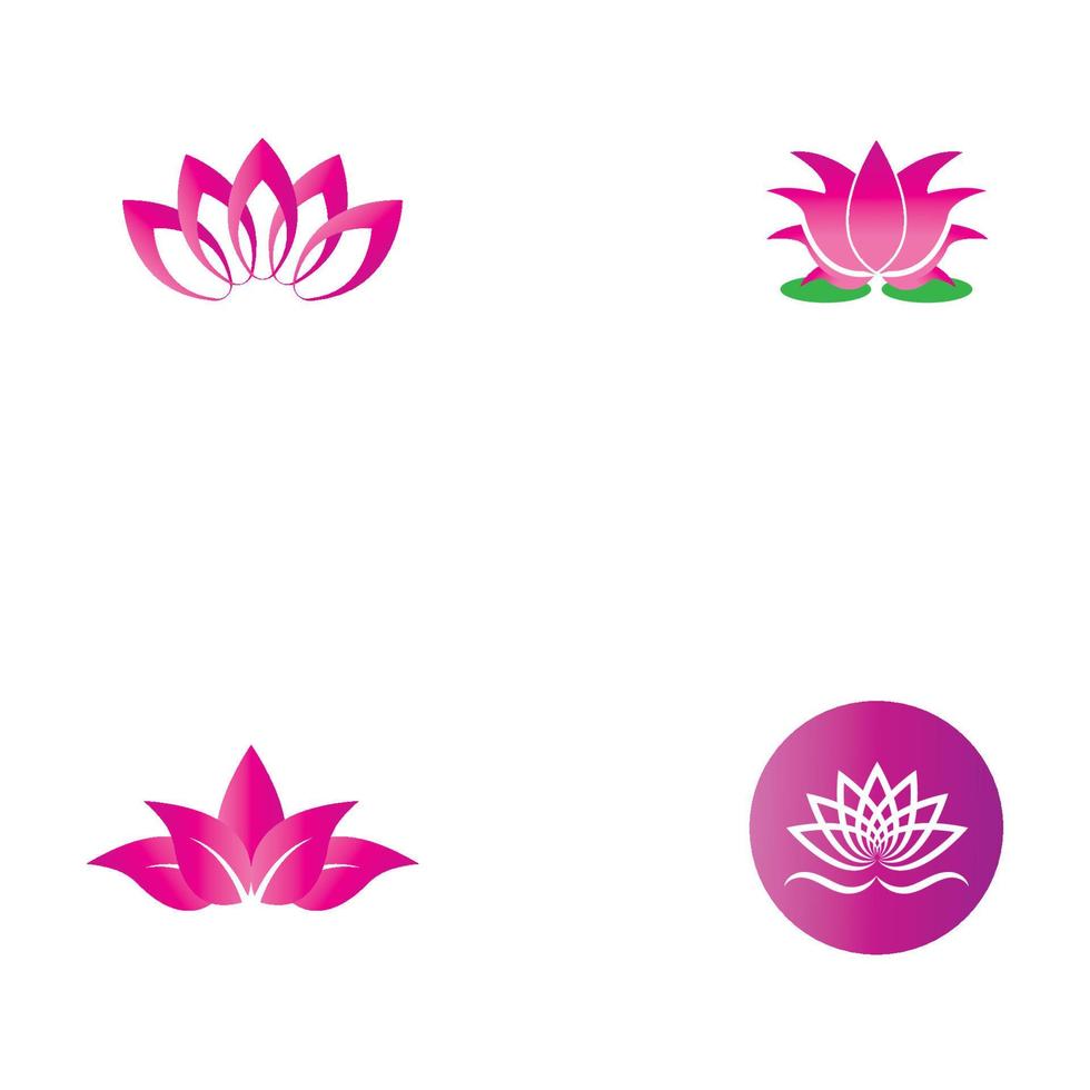 ícone de modelo de logotipo de design de flores de lótus de vetor de beleza