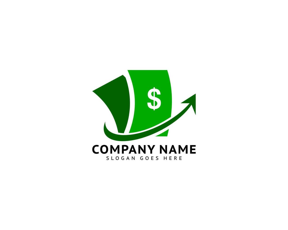 modelo de vetor de design de logotipo de crescimento de dinheiro