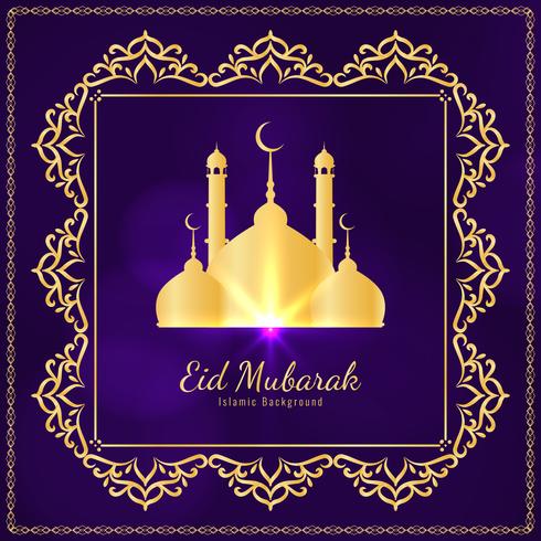 Resumo Eid Mubarak fundo saudação elegante vetor