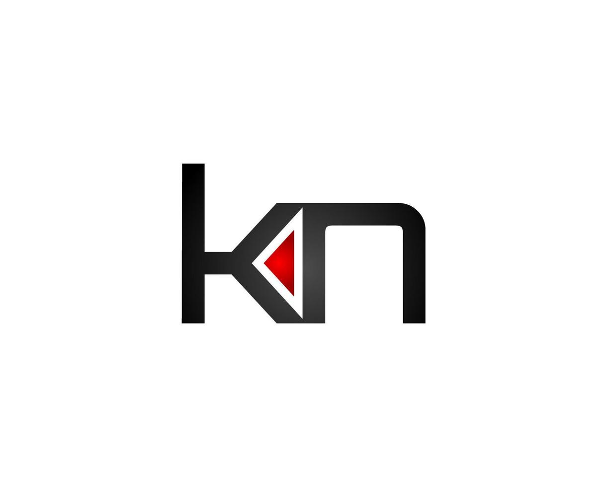design de logotipo de letra kn de reprodução de mídia vetor