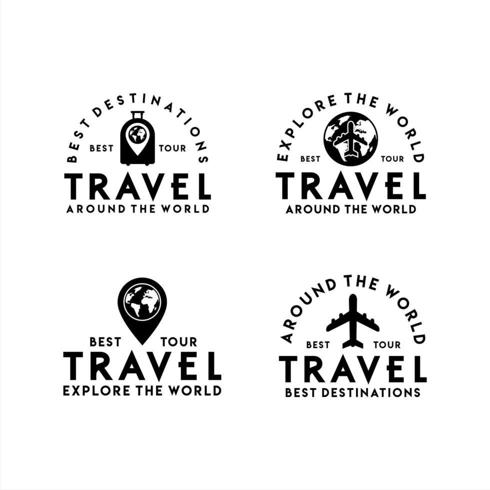 logotipo de viagem melhor conjunto de turismo vetor