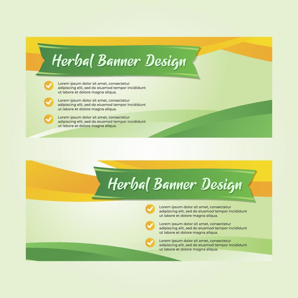 design de banner horizontal de natureza herbal vetor