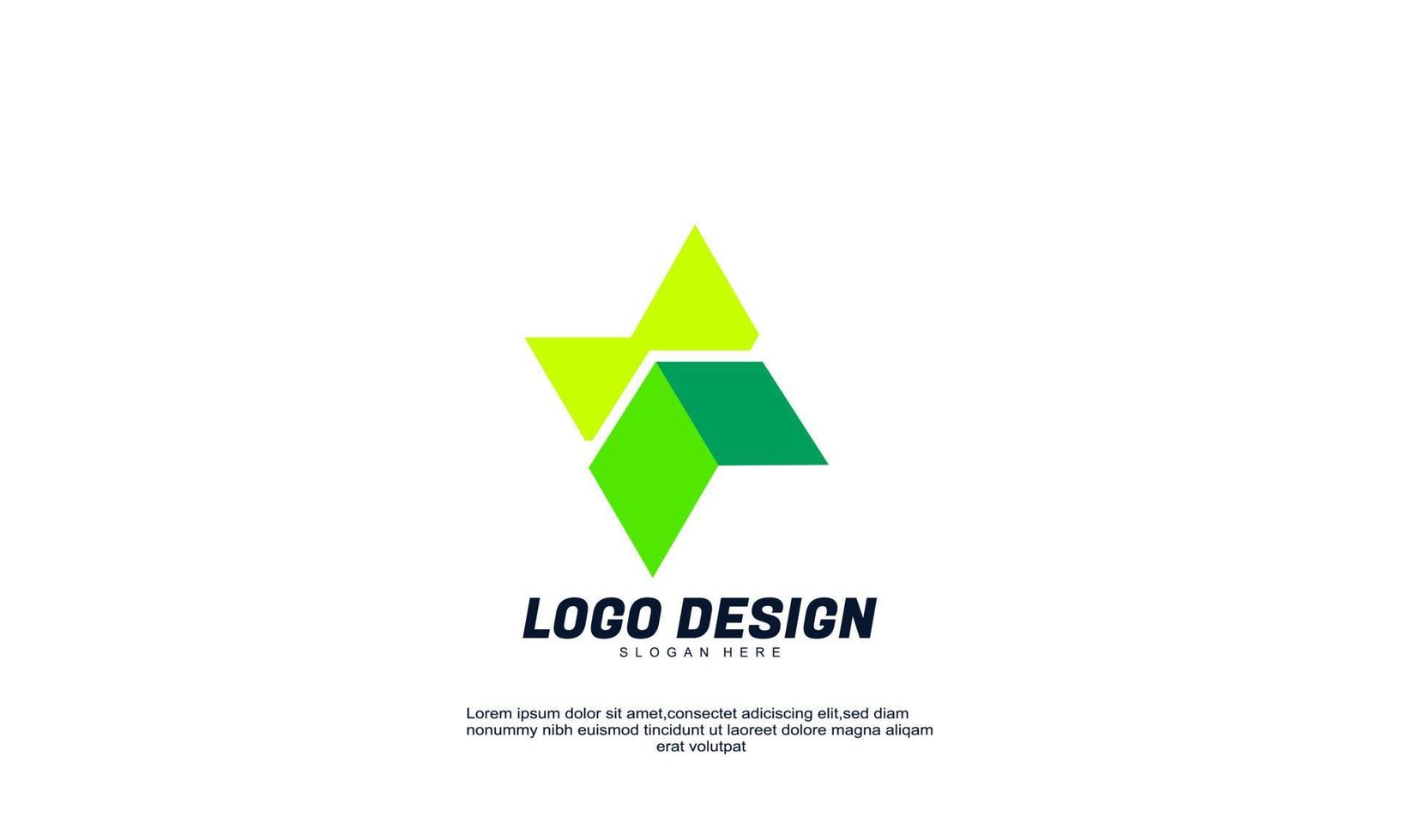 estoque vector identidade abstrata ideia criativa isolado logotipo moderno para empresa ou negócios cor verde com modelo de design plano