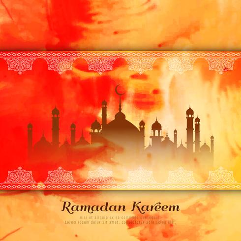 Fundo de estilo aquarela abstrata Ramadan Kareem vetor
