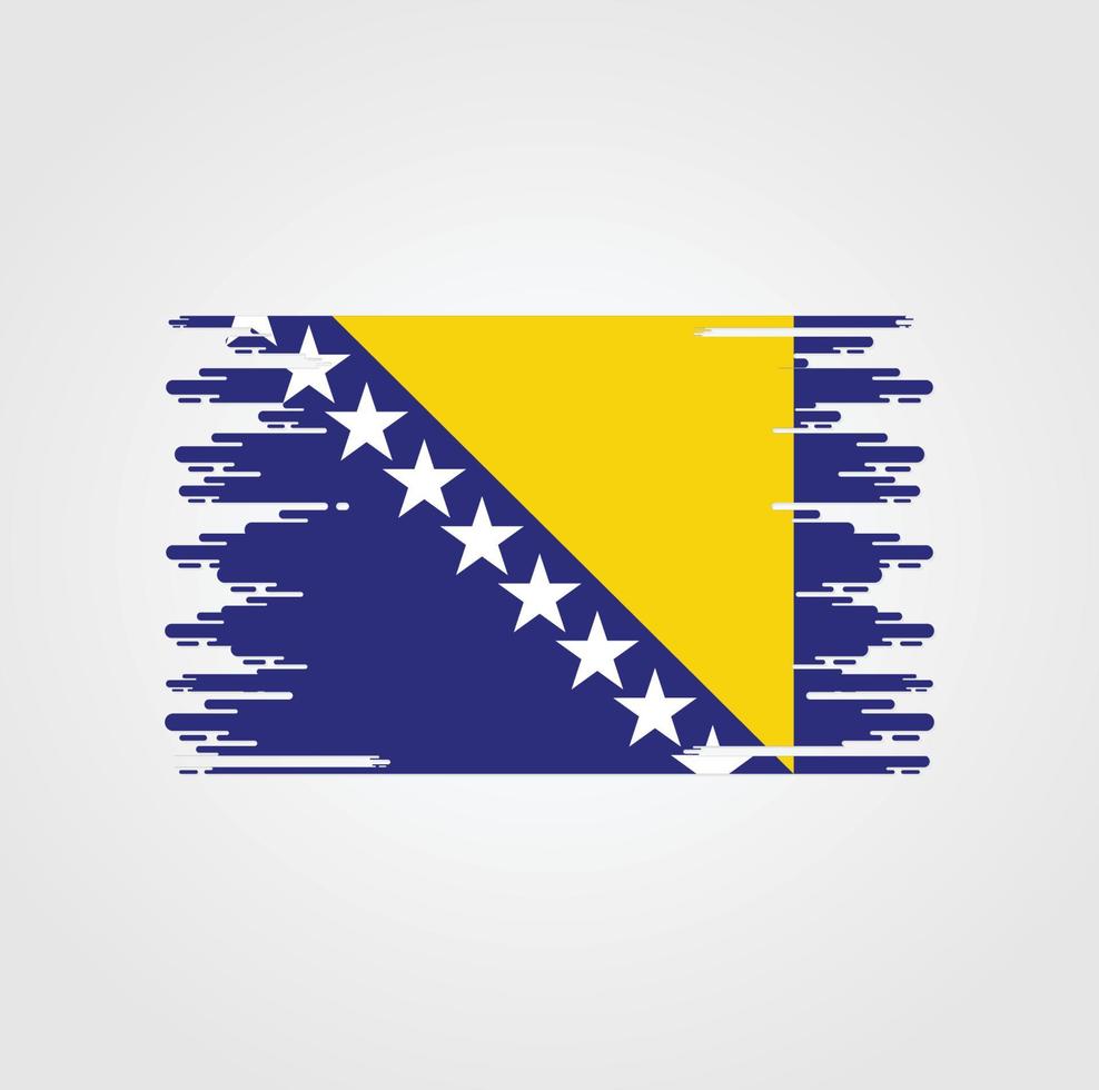 bandeira da bósnia herzegovina com design de estilo pincel aquarela vetor